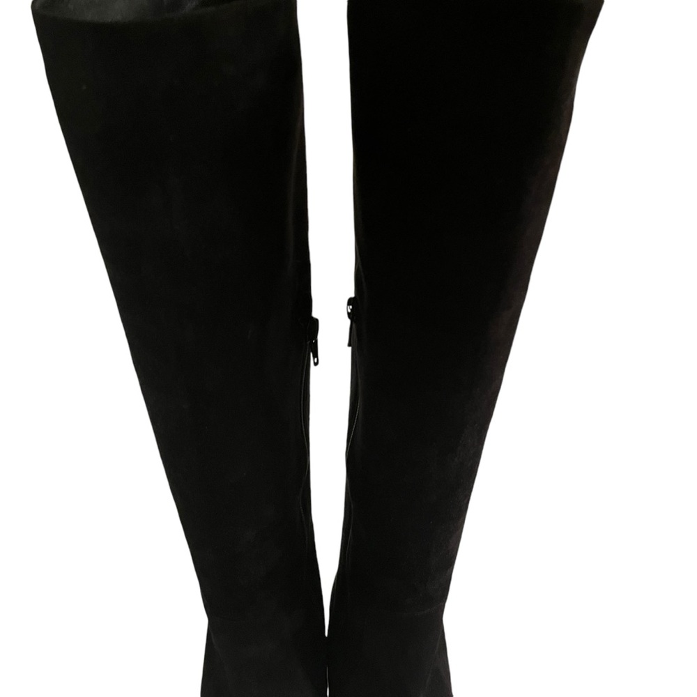 Saint Laurent Paris Black Suede Tall Block Heel Boots 40(9.5) - Picture 3 of 13